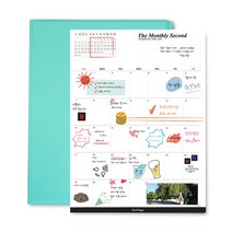 아이씨엘디자인 먼슬리 세컨 플래너 + 파일 홀더세트 만년형, 민트