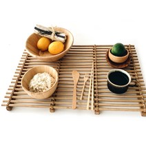 스트링 내추럴 라탄 빵 트레이, 라지(500 x 340 x 20 mm)