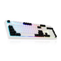 앱코 HACKER 무접점 RGB 투톤 이중사출 유선키보드 45g, K997P, 화이트, 일반형
