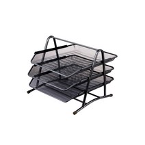 스탠드 서류 정리함, 블랙, 3단