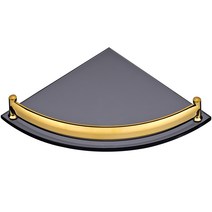 강화유리 코너 유리 선반 블랙골드, 1개