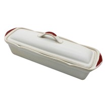 달소금 핸드메이드 도자기 사각 뚜껑수저통, 레드, 1개