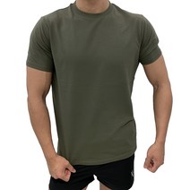 허그본 남성용 데일리 머슬핏 무지 반팔 티셔츠