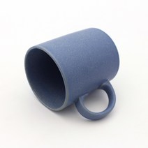핸드메이드 도자기 통머그컵 400ml, 스틸블루, 1개