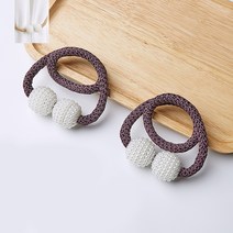 알럽홈 진주알 자석 커튼 타이백 49cm, 딥퍼플, 2개