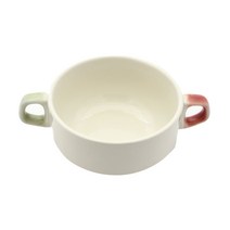 모던 도자기 양손 스프볼 250ml, 혼합색상, 1개