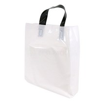 베스트팩 PE 화이트 루프 손잡이 쇼핑백 소 가로 26cm x 폭 6cm x 세로 34cm 100p, 백색원단 검정끈, 1개