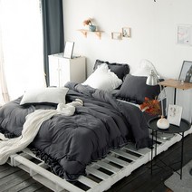 엘렌 블랙 오버록 겹프릴 차렵이불