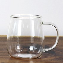 마카 항아리 내열 유리 머그컵 중 400ml, 1개