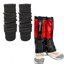 엑스피크 신형 피나클 스패츠 + 레그 워머 세트, 스패츠(레드), 워머(블랙)