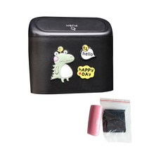 차량용 캐릭터 휴지통 PUSH형 귀여운 악어 + 리필봉투 랜덤발송 15p + 클립걸이, 1세트