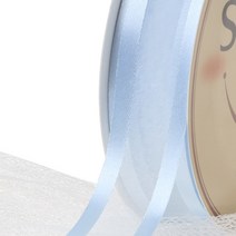 스마일리본 양단 오간디리본 15mm, 하늘, 45m