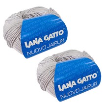 라나가또 자이푸르 면 뜨개실 2p, 7837 실버