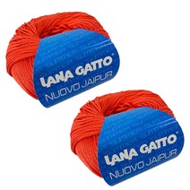 라나가또 자이푸르 면 뜨개실 2p, 6562 토마토레드, 2개