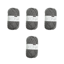 리네아 코나 뜨개실 4p, 307 멜란지 진회색, 68m