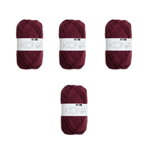 리네아 코나 뜨개실 4p, 319 와인색, 68m