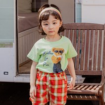 라라아망 아동용 러브베어 티셔츠