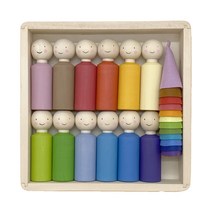 스칸디코 발도르프 레인보우 페그돌 인형 12종 세트, 혼합색상