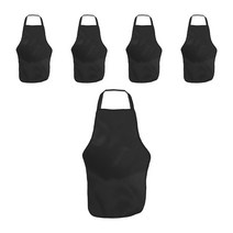 손님용 목끈형 방수 앞치마, 블랙, 5개