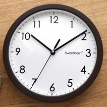 스위트하트 무소음 모던하우스 벽시계 220, 브라운