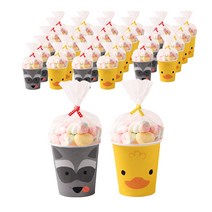 인디케이 파티 컵 패키지 냠냠 쿤 15p + 파닥 아리 15p 세트, 혼합 색상, 1세트