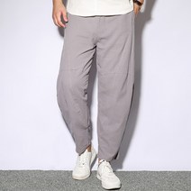 페이퍼먼츠 남성용 빅사이즈 캐주얼 면 마 밴딩 팬츠 13711