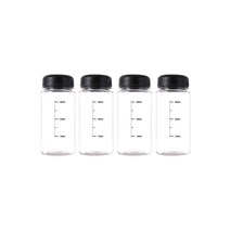 트라이탄 눈금 표시 보틀 4p, 검정, 350ml