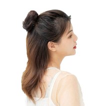 똥가발 머리 집게 헤어핀 가발 웨이브, 블랙, 1개