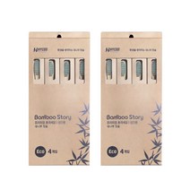 하이코스 밤부스토리 초극세모 대나무 칫솔, 4개입, 2개