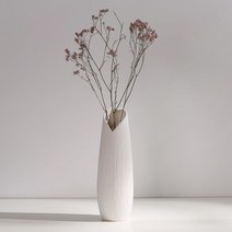 리버그린 깔끔한 화이트 색상의 세라믹 오브제 화병, E타입