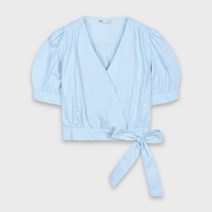 미쏘 리본 랩스타일 크롭 블라우스