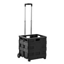 완전접이식 플라스틱 카트 바구니 420 x 380 405 mm, 검정색, 1개