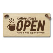 레트로 양면 우드 안내판 WOC-031, 1개, OPEN/CLOSED