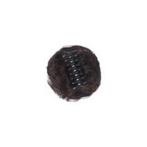 동글이 똥머리 헤어집게핀 부분가발 숏웨이브, 숏웨이브집게핀, 다크브라운