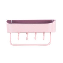 간편설치 욕실 소품 수납 정리함 멀티 선반, 핑크