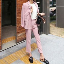 페이퍼먼츠 모던 심플 투버튼 투피스 정장 세트 00740 핑크 L