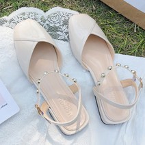 여성용 게쇼 스트랩 미들 힐 구두