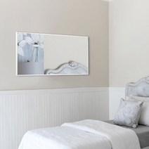 미소아이 벽걸이 문걸이 겸용 더심플 벽거울 400 x 800 mm, 화이트