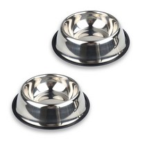 러버블리펫 반려동물 원형 스테인리스 식기 5호, 실버, 2개