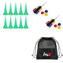 나야스타일 HDPE 골프 숏 티 10p + 숏 티 12p + 볼마커 3p +파우치 세트 GFYP-163-2+183PU, 그린 + 블랙