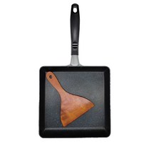 네오셰프 사각 계란구이 에그팬 + 옻칠 나무 주걱 세트, 1개, 24 x 24 cm