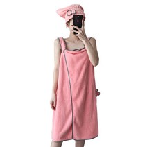 타니코튼 입는 바스타올 샤워가운 4종 세트, 핑크, 1세트