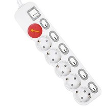 오즈멀티탭 개별 절전 멀티탭 16A 6구 SG-306 + 안전캡 랜덤발송, 4.5m, 1개