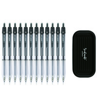 자바펜 나노라인 펜 0.3mm 12p + 펜트레이 세트, 검정(펜), 랜덤발송(펜트레이), 1세트