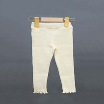 오트밀 여아용 베이직 골지 레깅스