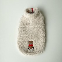 바이담수미 강아지 지퍼포인트 후리스, 화이트