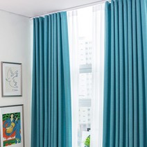 홈인홈 모노린넨 숙면 롱 암막 거실커튼 2p