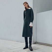누보텐 solid round neck wool dress