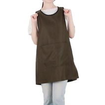클린유니폼 5색상 한쪽트임 원피스형 앞치마, 카키, 1개
