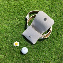 로로얼로이 여성용 엠보 미니 사각 골프공 힙색, 화이트